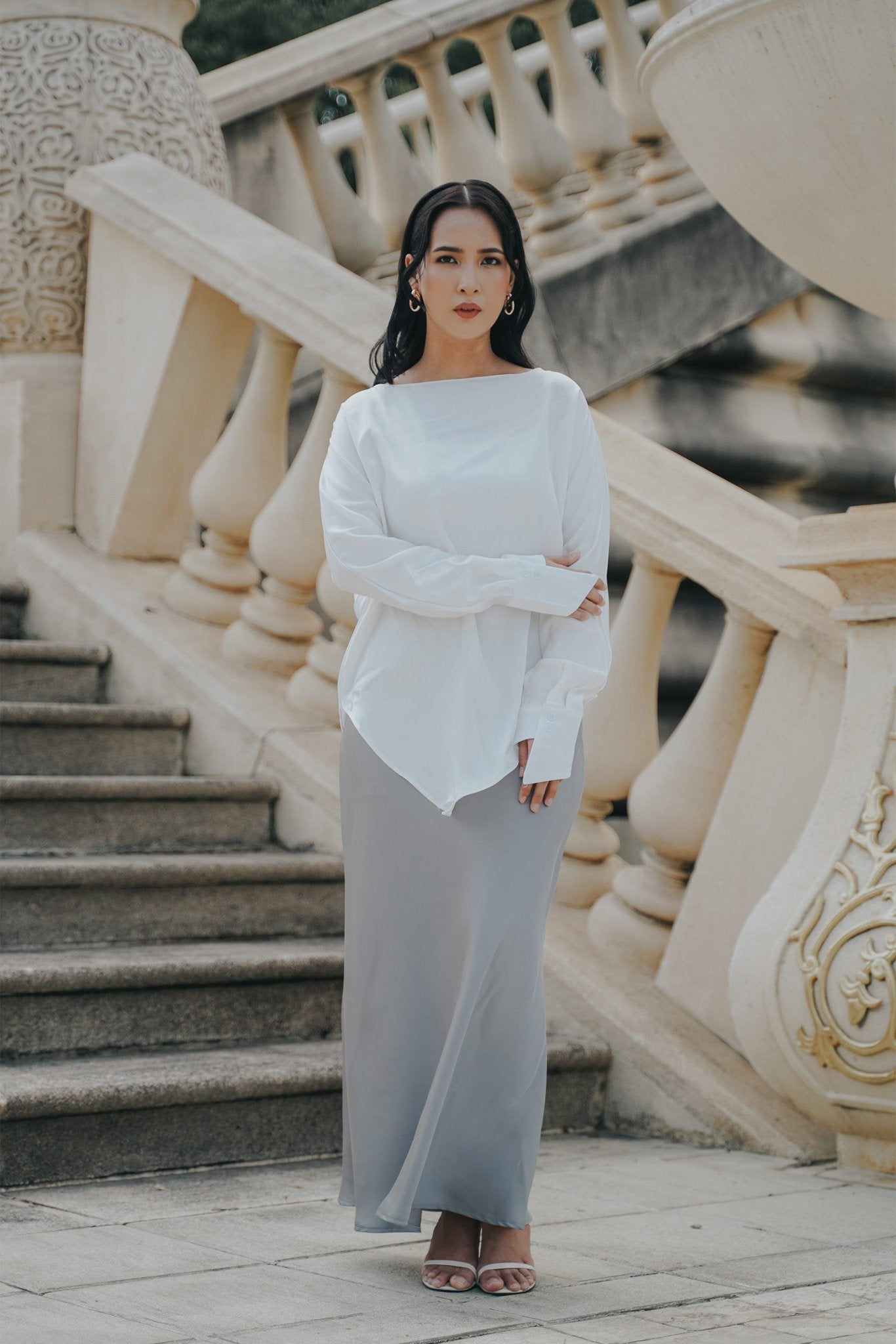 The City Breeze Pt.2 Women Satin Long Skirt Turquoise - Umbi