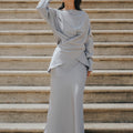 The City Breeze Pt.2 Women Satin Long Skirt Turquoise - Umbi