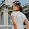 The City Breeze Pt.2 Women Short Sleeves Knit Top Cream - Umbi