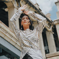 The City Breeze Pt.2 Women Wrap Satin Blouse Cream Wave - Umbi