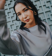 The City Breeze Pt.2 Women Wrap Satin Blouse Grey - Umbi