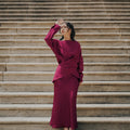 The City Breeze Pt.2 Women Wrap Satin Blouse Maroon - Umbi