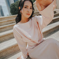 The City Breeze Pt.2 Women Wrap Satin Blouse Peach Pink - Umbi