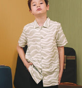 The Early Check - in Collection Boy Hawaii Shirt in Meadow Print - Umbi