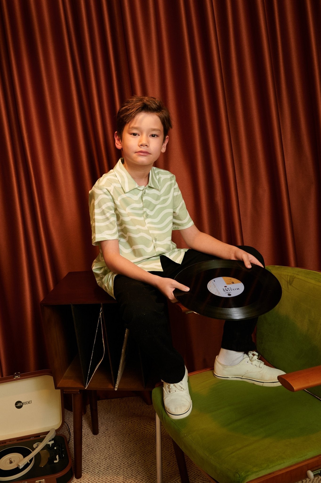 The Early Check - in Collection Boy Hawaii Shirt in Meadow Print - Umbi