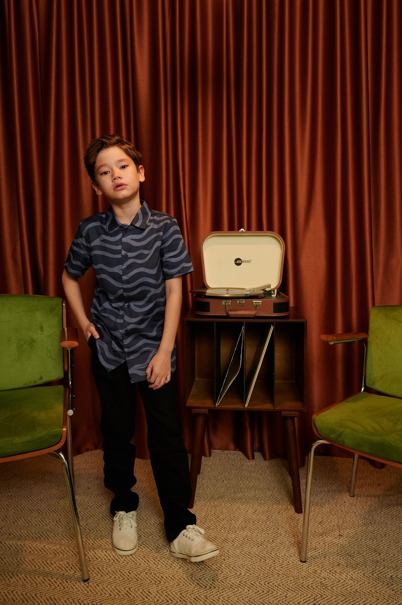 The Early Check - in Collection Boy Hawaii Shirt in Ombak Print - Umbi