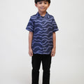 The Early Check - in Collection Boy Hawaii Shirt in Ombak Print - Umbi