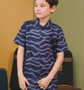 The Early Check - in Collection Boy Hawaii Shirt in Ombak Print - Umbi