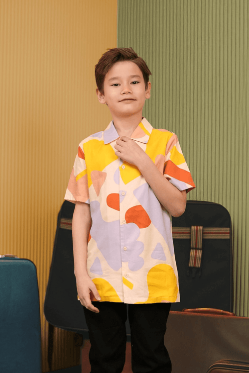 The Early Check-in Collection Boy Hawaii Shirt in Playroom Print