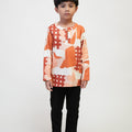 The Early Check - in Collection Boy Teluk Belanga in Cranberry Print - Umbi