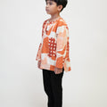 The Early Check - in Collection Boy Teluk Belanga in Cranberry Print - Umbi