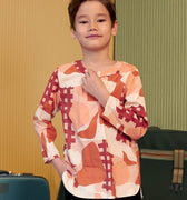 The Early Check - in Collection Boy Teluk Belanga in Cranberry Print - Umbi