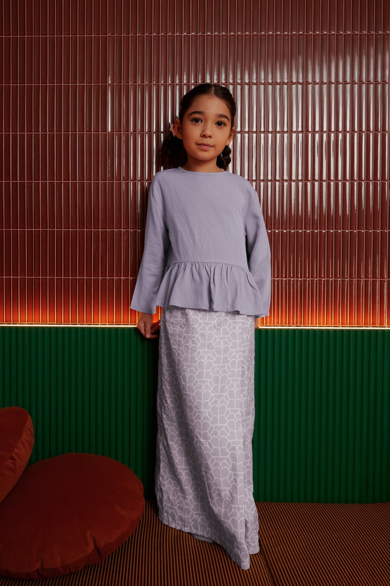 The Early Check - in Collection Girl Classic Skirt in Ballroom Print - Umbi