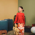 The Early Check - in Collection Girl Classic Skirt in Cranberry Print - Umbi