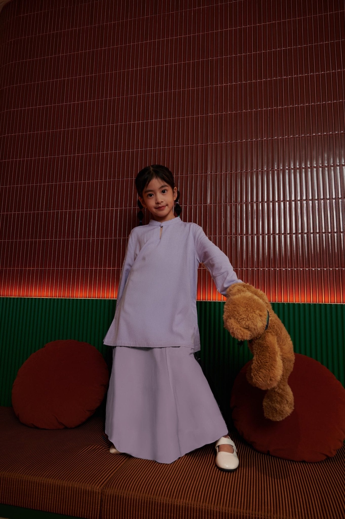 The Early Check - in Collection Girl Classic Skirt in Lilac - Umbi