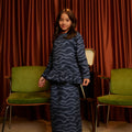 The Early Check - in Collection Girl Classic Skirt in Ombak Print - Umbi