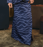The Early Check - in Collection Girl Classic Skirt in Ombak Print - Umbi