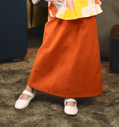 The Early Check - in Collection Girl Classic Skirt in Orange - Umbi