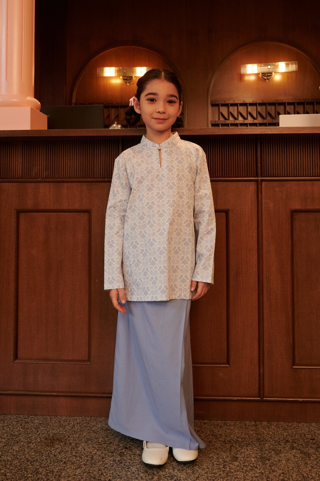 The Early Check - in Collection Girl Classic Skirt in Periwinkle Blue - Umbi