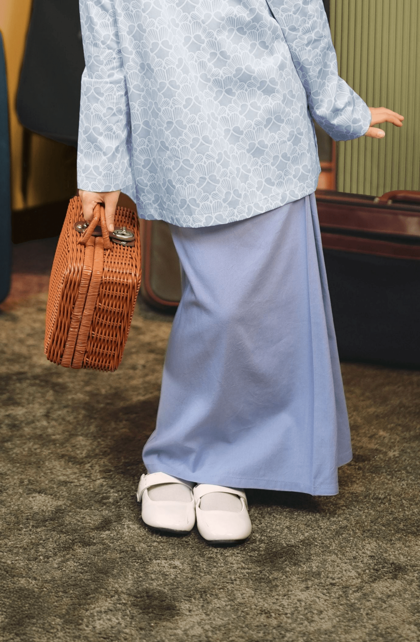 The Early Check - in Collection Girl Classic Skirt in Periwinkle Blue - Umbi