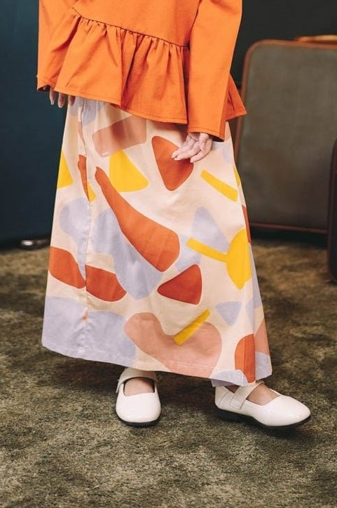 The Early Check - in Collection Girl Classic Skirt in Playroom Print - Umbi