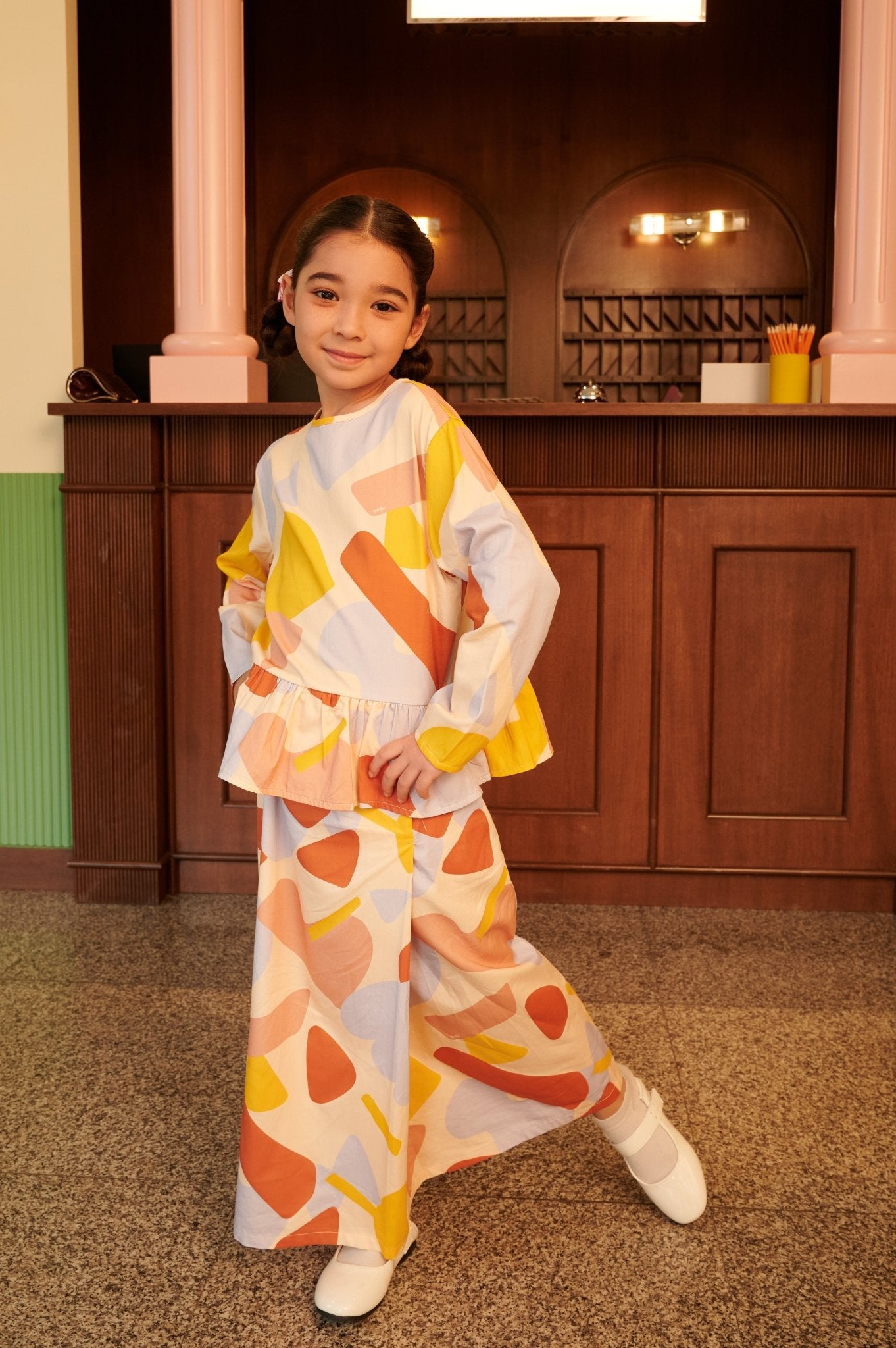 The Early Check - in Collection Girl Classic Skirt in Playroom Print - Umbi