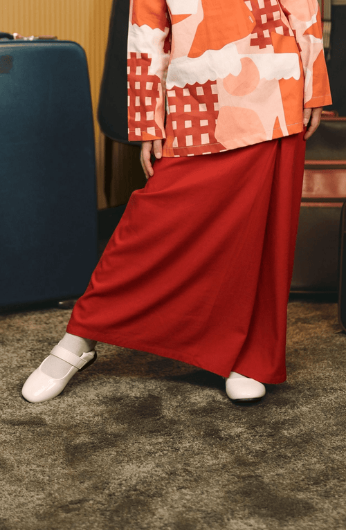 The Early Check-in Collection Girl Classic Skirt in Terracotta