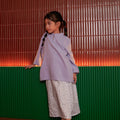 The Early Check - in Collection Girl Mandarin Collar Kurung Top in Lilac - Umbi