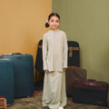 The Early Check - in Collection Girl Mandarin Collar Kurung Top in Mint Green - Umbi