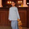 The Early Check - in Collection Girl Mandarin Collar Kurung Top in Snowflake Print - Umbi