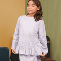 The Early Check - in Collection Girl Ruffles Top in Ballroom Print - Umbi