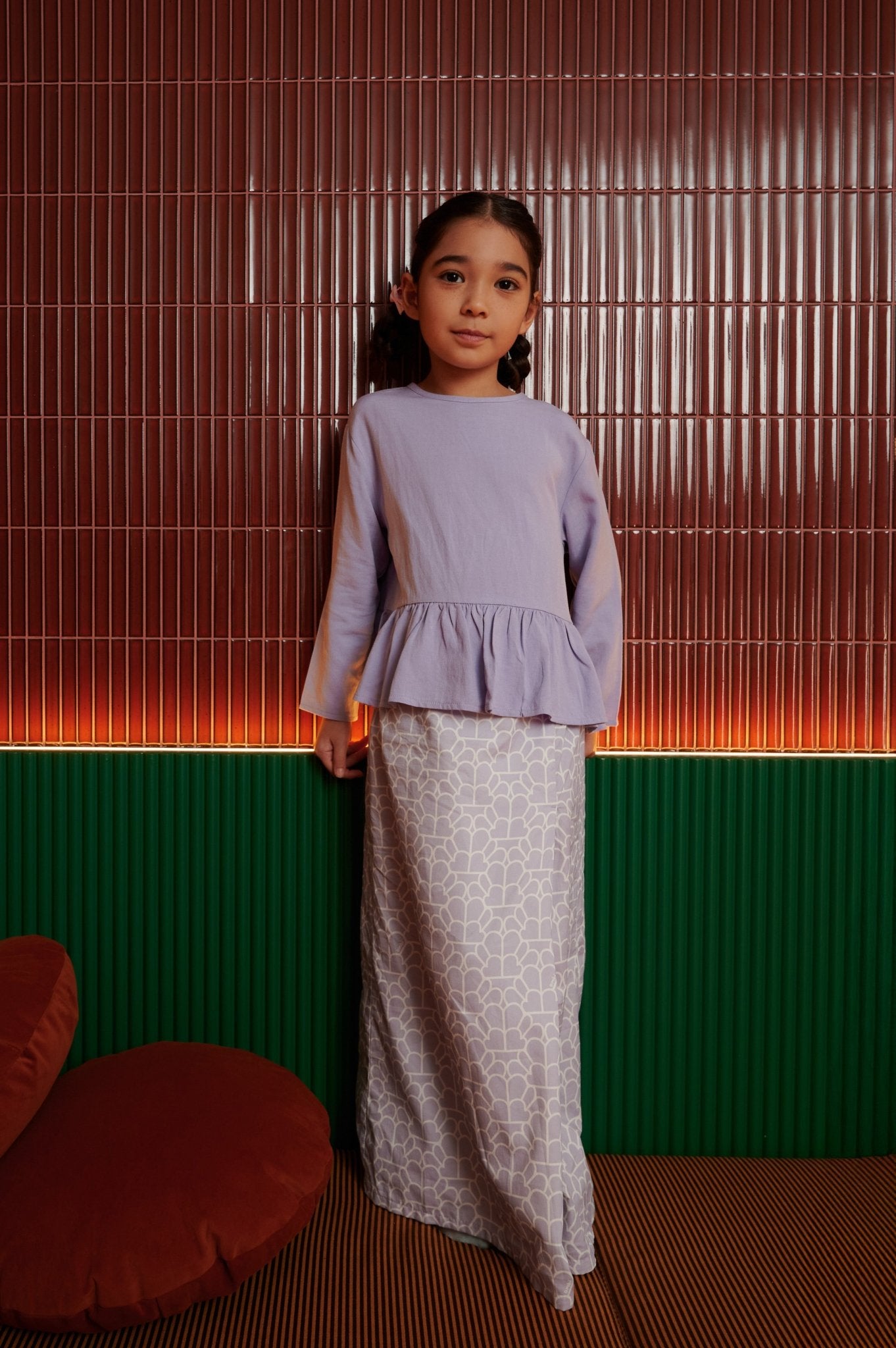 The Early Check - in Collection Girl Ruffles Top in Lilac - Umbi