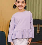 The Early Check - in Collection Girl Ruffles Top in Lilac - Umbi
