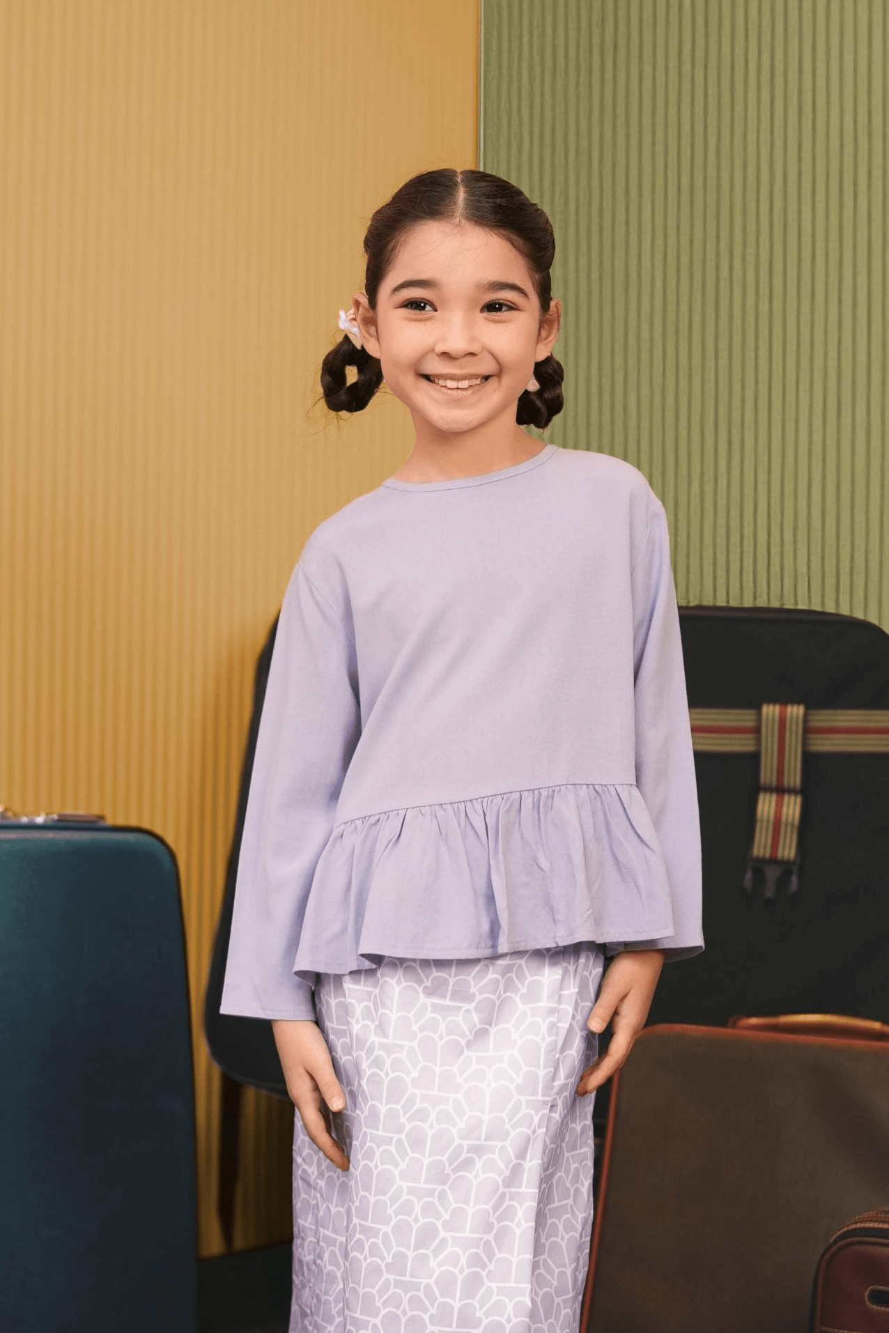 The Early Check - in Collection Girl Ruffles Top in Lilac - Umbi