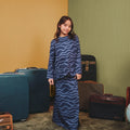 The Early Check - in Collection Girl Ruffles Top in Ombak Print - Umbi