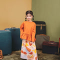 The Early Check - in Collection Girl Ruffles Top in Orange - Umbi