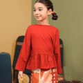 The Early Check - in Collection Girl Ruffles Top in Terracotta - Umbi