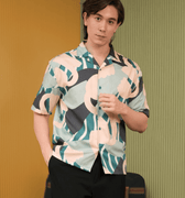 The Early Check - in Collection Men Hawaii Shirt in Lighthouse Print - Umbi