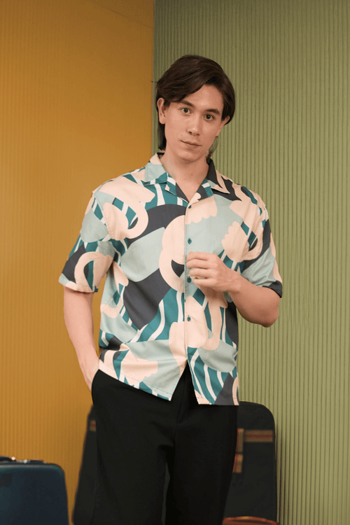 The Early Check-in Collection Men Hawaii Shirt in Lighthouse Print