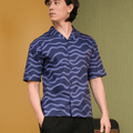 The Early Check - in Collection Men Hawaii Shirt in Ombak Print - Umbi