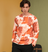 The Early Check - in Collection Men Teluk Belanga in Cranberry Print - Umbi