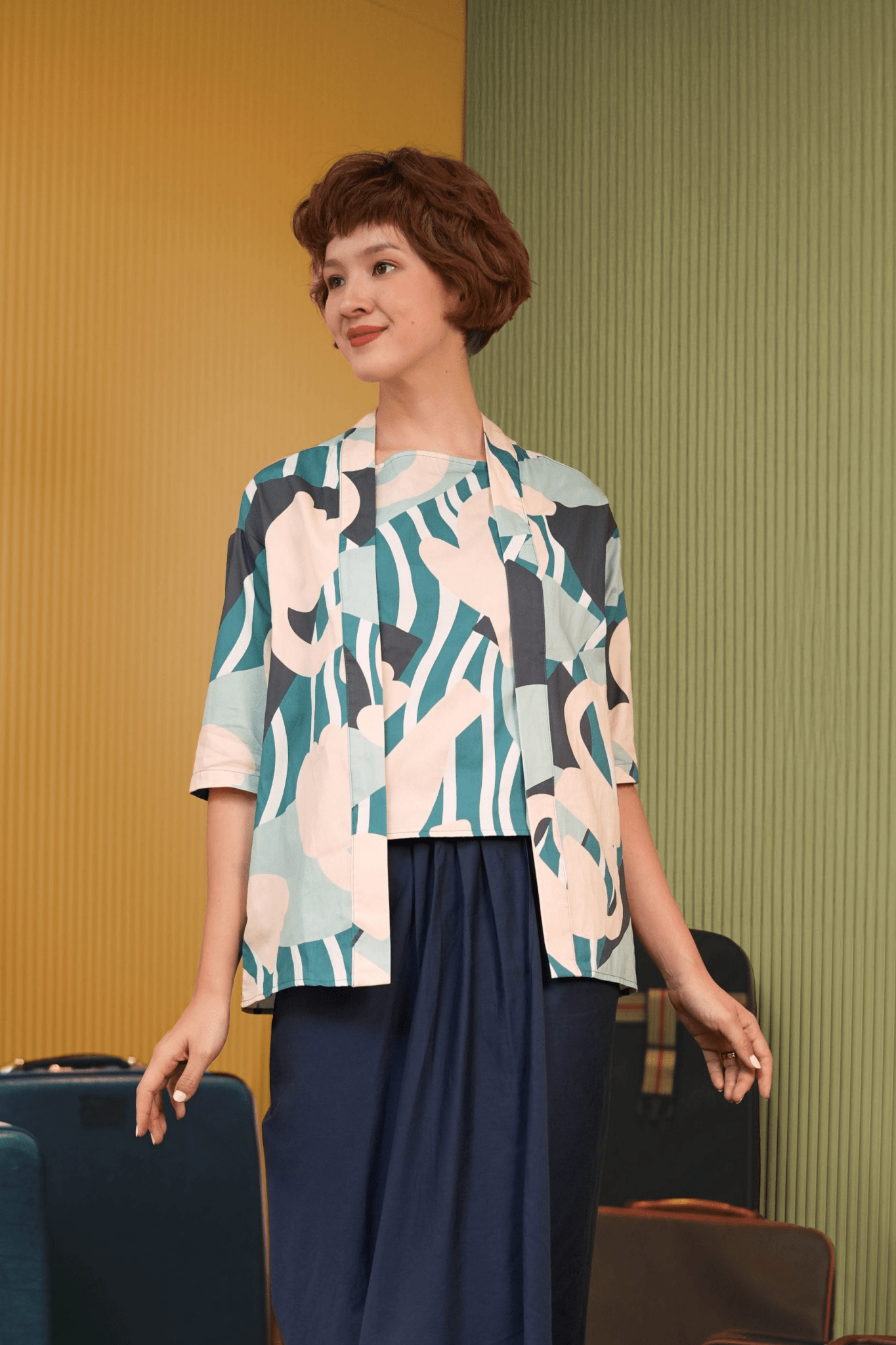 The Early Check - in Collection Women 2 - IN - 1 Kebaya Top in Lighthouse Print - Umbi