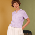 The Early Check - in Collection Women Casual Top in Ballroom Print - Umbi