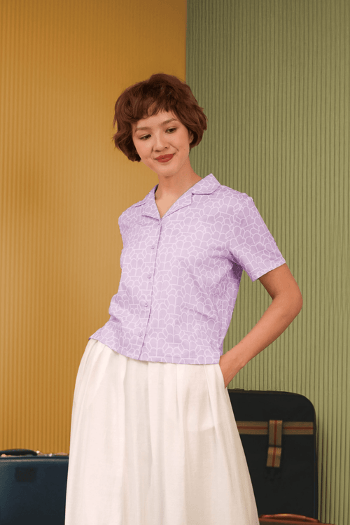 The Early Check-in Collection Women Casual Top in Ballroom Print