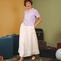 The Early Check - in Collection Women Casual Top in Ballroom Print - Umbi