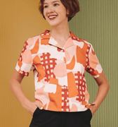 The Early Check - in Collection Women Casual Top in Cranberry Print - Umbi