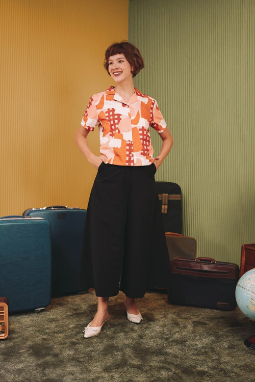 The Early Check-in Collection Women Casual Top in Cranberry Print