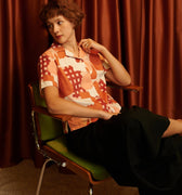 The Early Check - in Collection Women Casual Top in Cranberry Print - Umbi