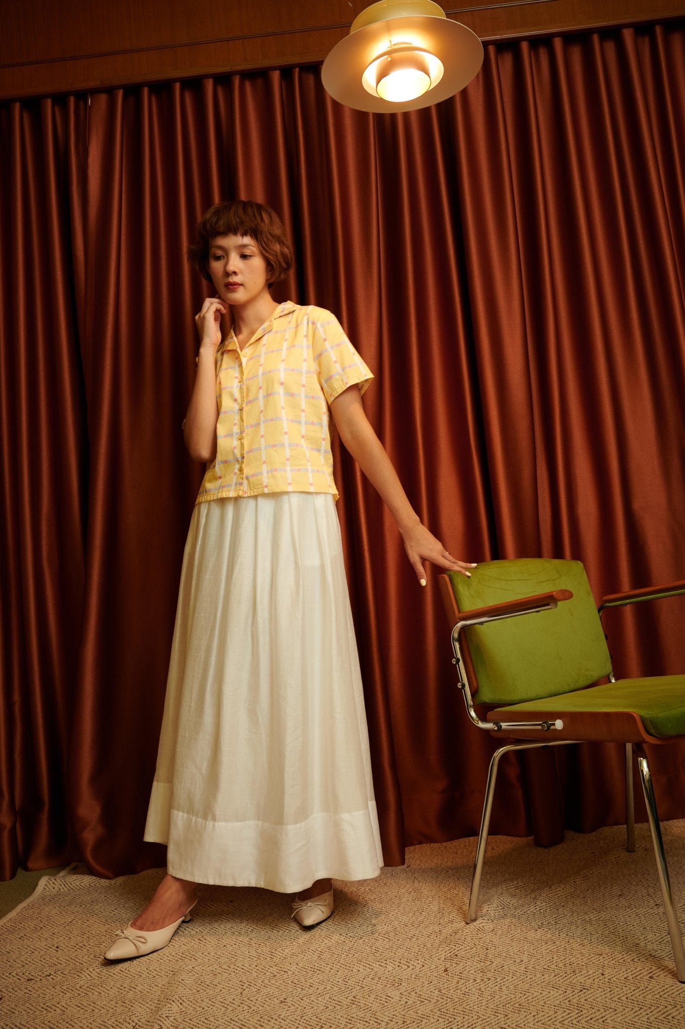 The Early Check - in Collection Women Casual Top in Honeycomb Print - Umbi