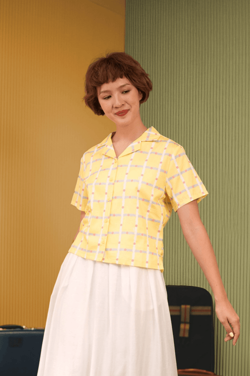 The Early Check-in Collection Women Casual Top in Honeycomb Print